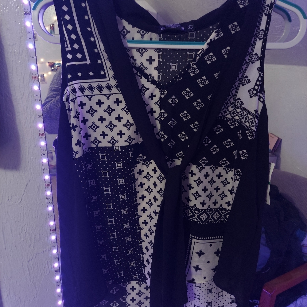 Miss Chievous printed sleeveless blouse